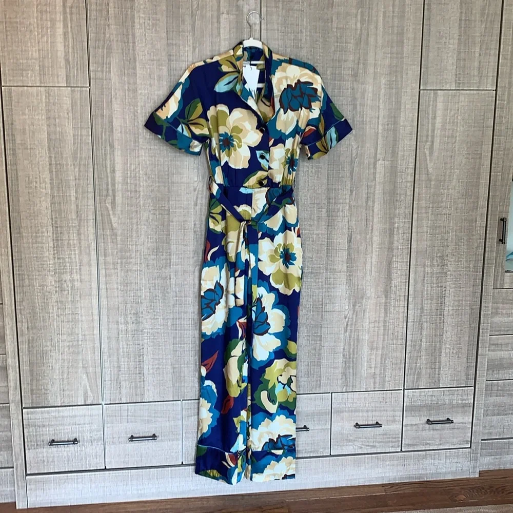 Zara‎ Belted Floral Print Jumpsuit